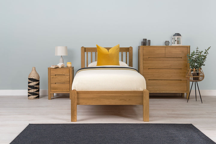 Trafalgar Solid Natural Oak Bed Frame - 3ft Single - The Oak Bed Store