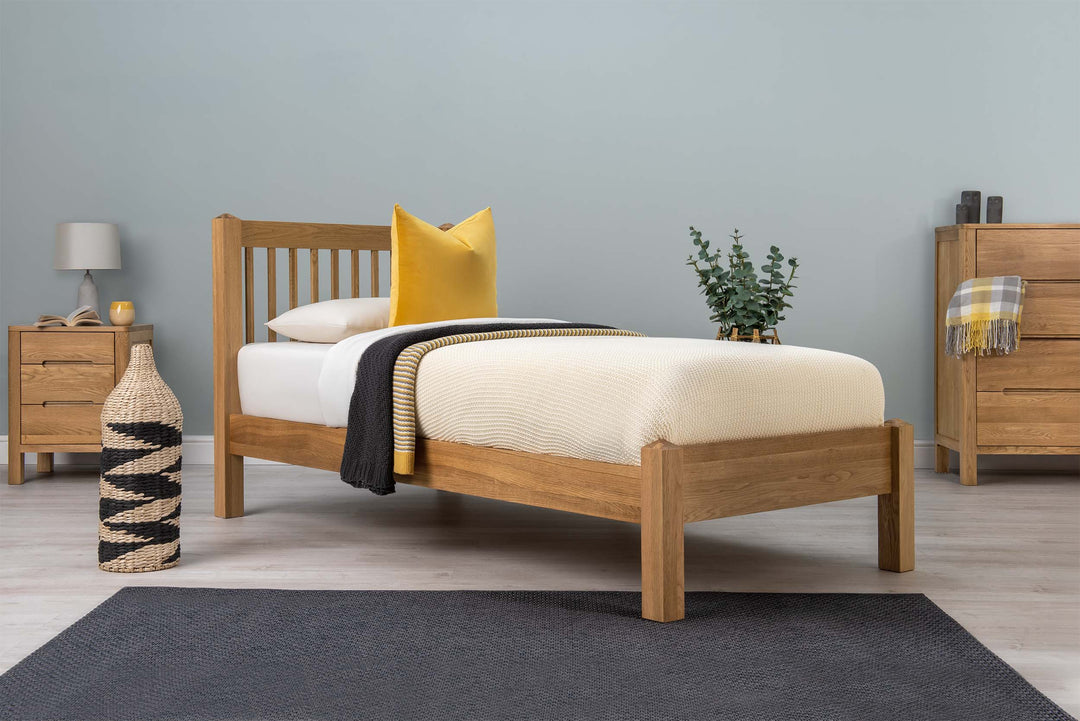 Trafalgar Solid Natural Oak Bed Frame - 3ft Single - The Oak Bed Store