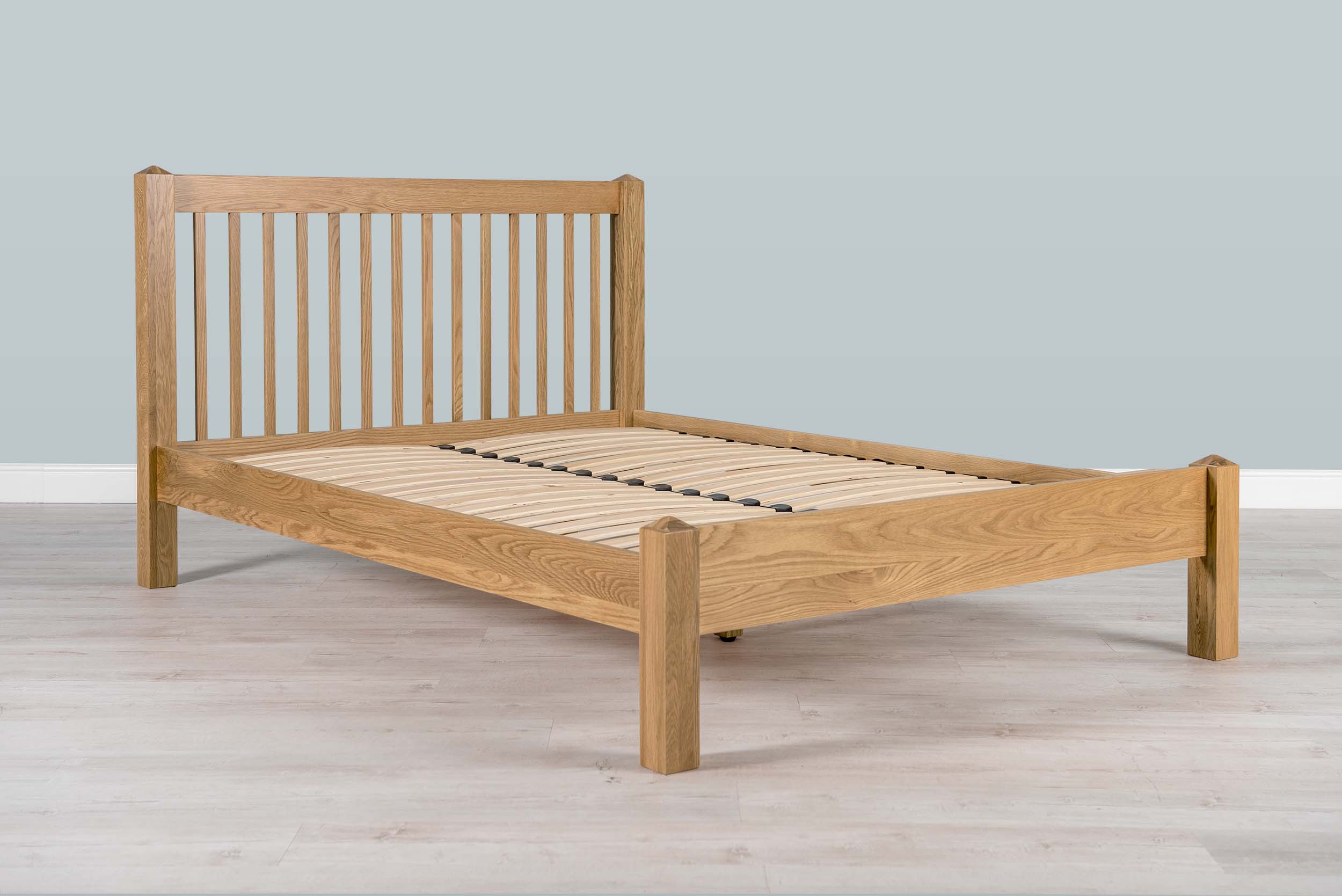 Trafalgar Solid Natural Oak Bed Frame 4ft6 Double Solid Oak With Real Oak Veneer 4ft6 Double Natural Oak