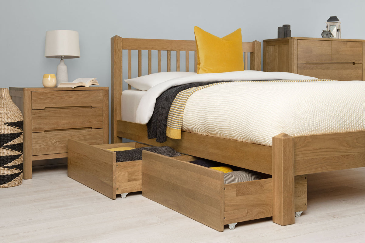 Trafalgar Solid Natural Oak Bed Frame - 4ft6 Double - The Oak Bed Store
