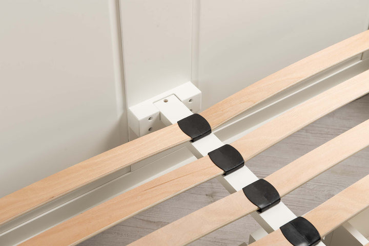 Westcott Soft White Solid Wood Storage Bed Frame - 4ft6 Double - The Oak Bed Store