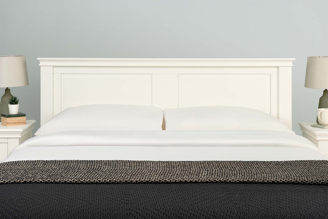 Westcott Soft White Solid Wood Storage Bed Frame - 4ft6 Double - The Oak Bed Store