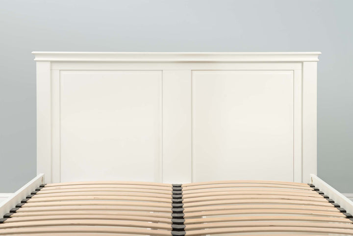 Westcott Soft White Solid Wood Storage Bed Frame - 4ft6 Double - The Oak Bed Store