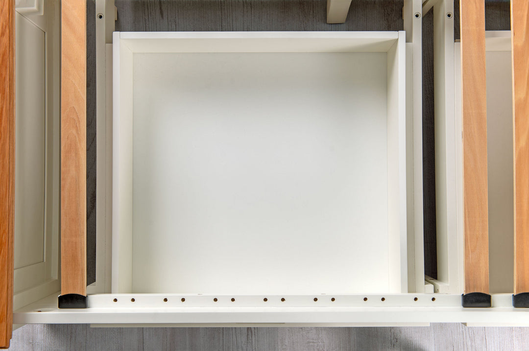 Westcott Soft White Solid Wood Storage Bed Frame - 4ft6 Double - The Oak Bed Store