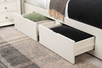 Westcott Soft White Solid Wood Storage Bed Frame - 5ft King Size - The Oak Bed Store