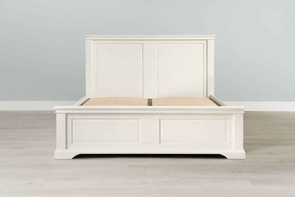 Westcott Soft White Solid Wood Storage Bed Frame - 5ft King Size - The Oak Bed Store