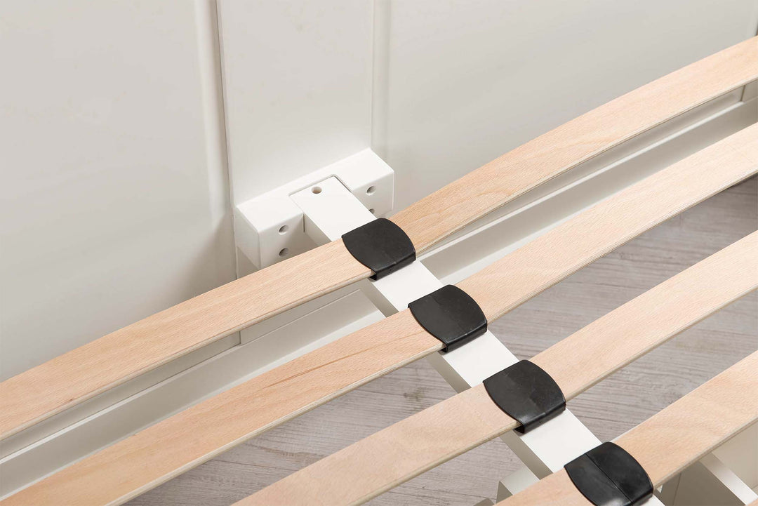 Westcott Soft White Solid Wood Storage Bed Frame - 5ft King Size - The Oak Bed Store