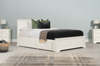 Westcott Soft White Solid Wood Storage Bed Frame - 5ft King Size - The Oak Bed Store
