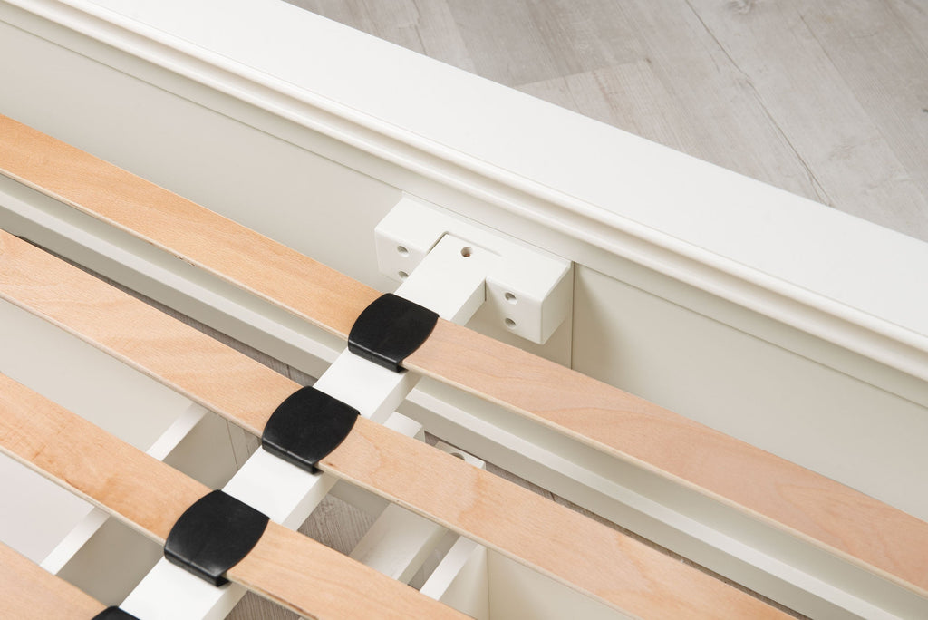 Westcott Soft White Solid Wood Storage Bed Frame - 5ft King Size - The Oak Bed Store