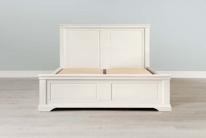 Westcott Soft White Solid Wood Storage Bed Frame - 6ft Super King - The Oak Bed Store