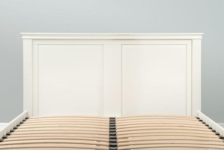 Westcott Soft White Solid Wood Storage Bed Frame - 6ft Super King - The Oak Bed Store