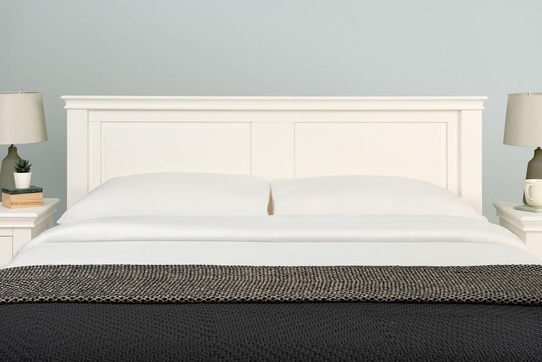 Westcott Soft White Solid Wood Storage Bed Frame - 6ft Super King - The Oak Bed Store