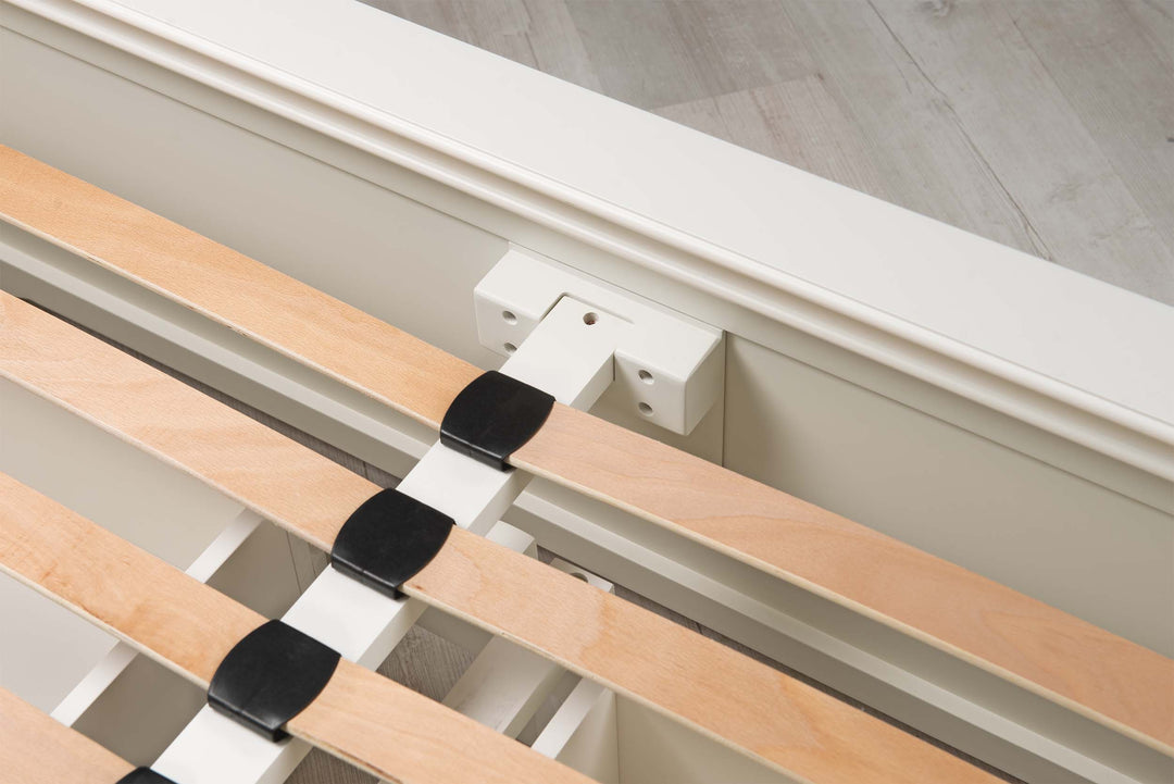Westcott Soft White Solid Wood Storage Bed Frame - 6ft Super King - The Oak Bed Store