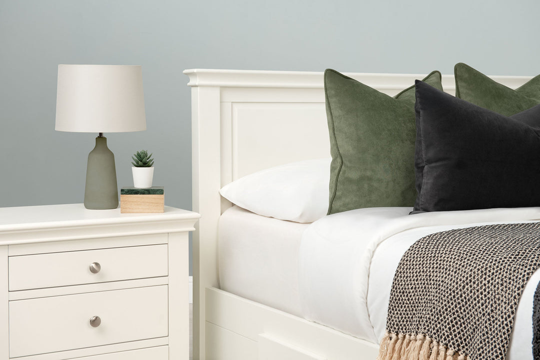 Westcott Soft White Solid Wood Storage Bed Frame - 6ft Super King - The Oak Bed Store