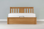 Wilmore Solid Natural Oak Ottoman Storage Bed Frame - 6ft Super King - The Oak Bed Store