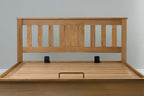 Wilmore Solid Natural Oak Ottoman Storage Bed Frame - 6ft Super King - The Oak Bed Store