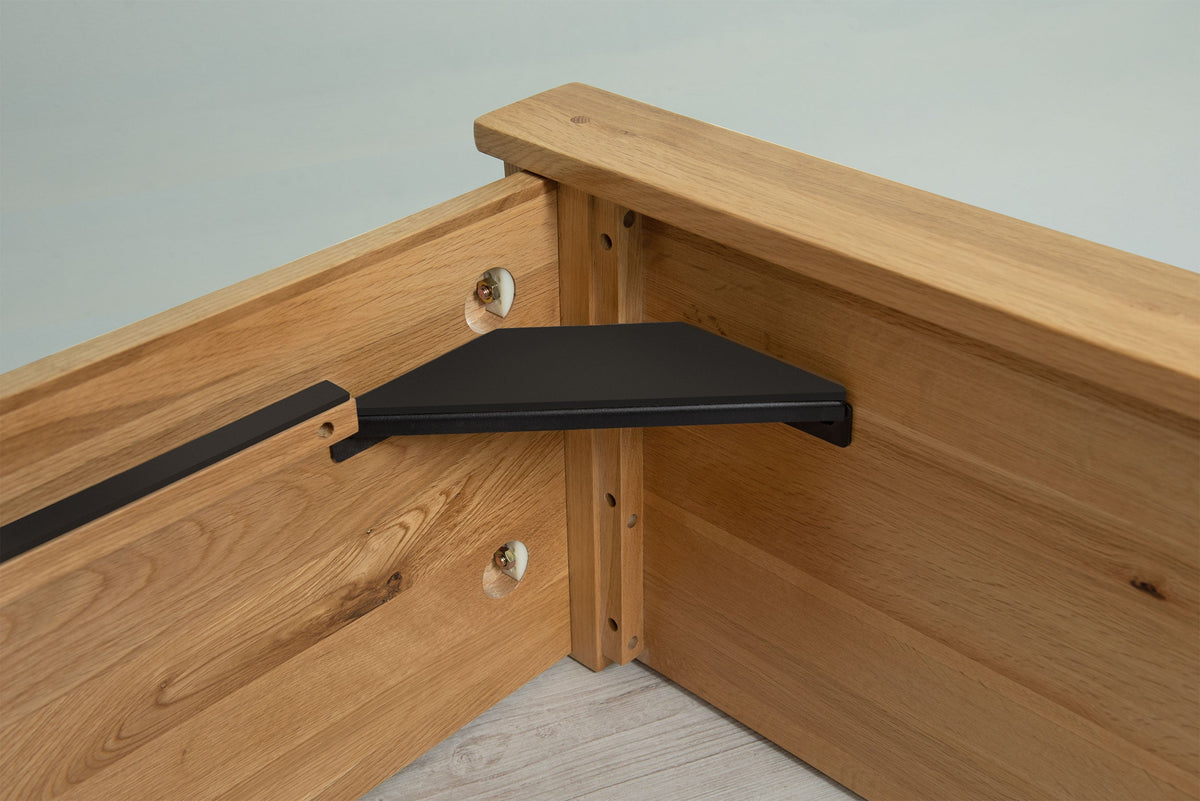 Wilmore Solid Natural Oak Ottoman Storage Bed Frame - 6ft Super King - The Oak Bed Store