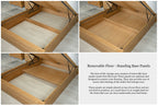 Wilmore Solid Natural Oak Ottoman Storage Bed Frame - 6ft Super King - The Oak Bed Store