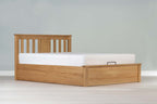 Wilmore Solid Natural Oak Ottoman Storage Bed Frame - 6ft Super King - The Oak Bed Store