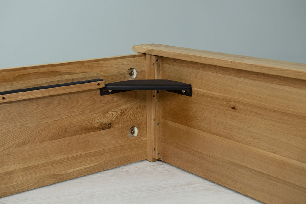 Wilmore Solid Natural Oak Ottoman Storage Bed Frame - 6ft Super King - The Oak Bed Store