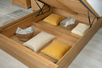 Wilmore Solid Natural Oak Ottoman Storage Bed Frame - 6ft Super King - The Oak Bed Store