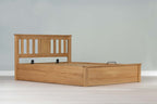 Wilmore Solid Natural Oak Ottoman Storage Bed Frame - 6ft Super King - The Oak Bed Store
