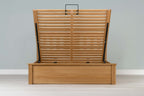 Wilmore Solid Natural Oak Ottoman Storage Bed Frame - 6ft Super King - The Oak Bed Store