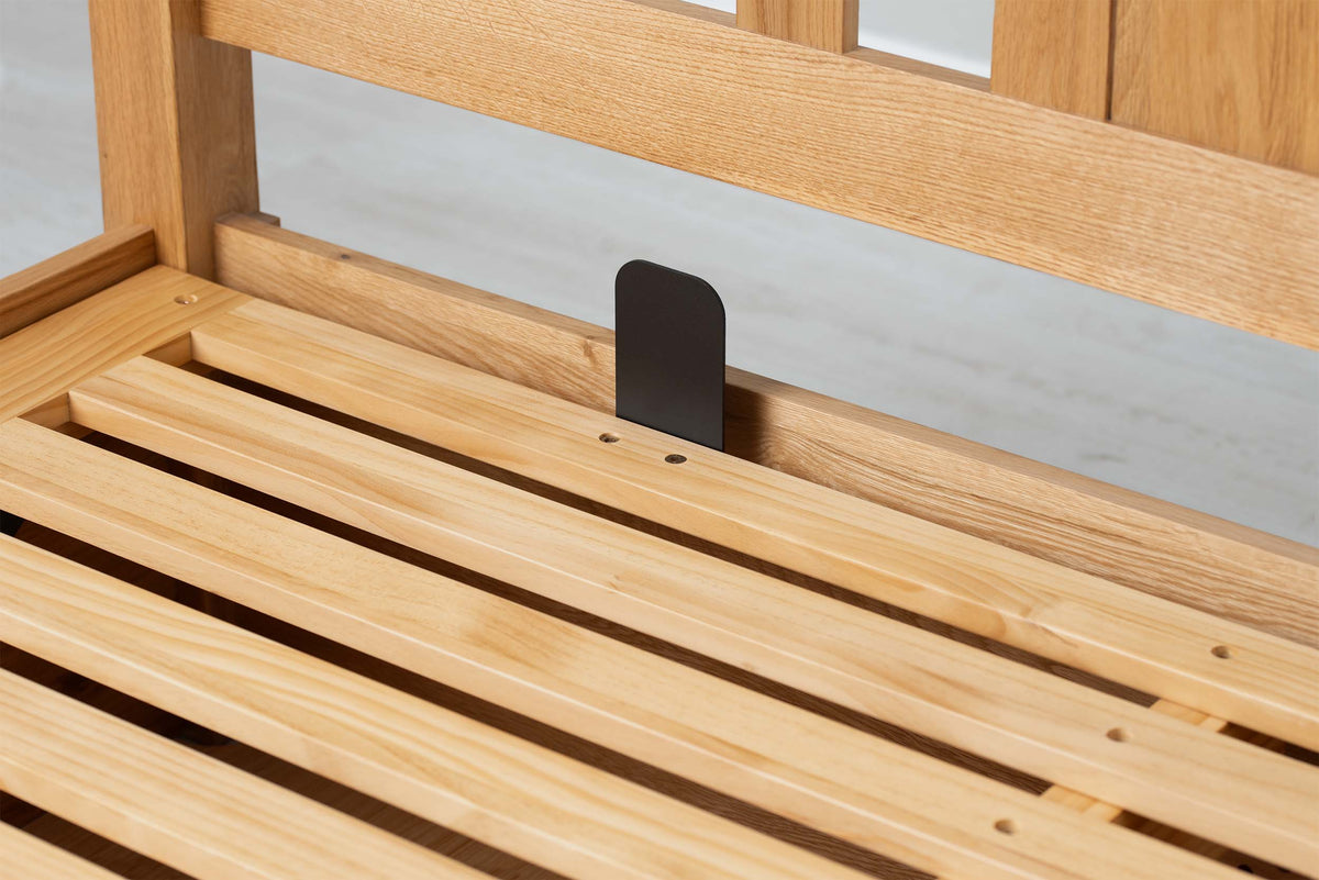 Wilmore Solid Natural Oak Ottoman Storage Bed Frame - 6ft Super King - The Oak Bed Store