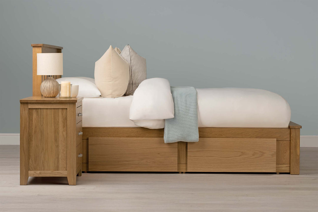 Wimbledon Solid Natural Oak Storage Bed Frame - 5ft King Size - The Oak Bed Store