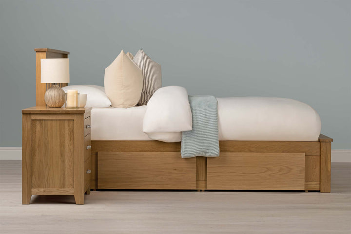 Wimbledon Solid Natural Oak Storage Bed Frame - 5ft King Size - The Oak Bed Store
