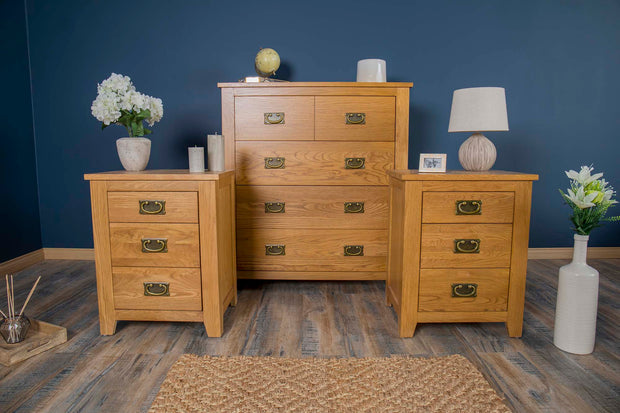 Boston Rustic Solid Oak 4 Drawer Chest of Drawers