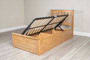 Alexander Medium Oak Ottoman Storage Bed Frame - 3ft Single - The Oak Bed Store
