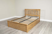 Alexander Medium Oak Ottoman Storage Bed Frame - 5ft King Size - The Oak Bed Store