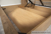 Alexander Medium Oak Ottoman Storage Bed Frame - 6ft Super King - The Oak Bed Store