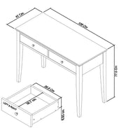 Aubrey 2 Drawer Dressing Table - The Oak Bed Store