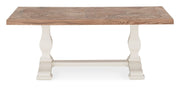 Belair Soft White & Rustic Oak Coffee Table - The Oak Bed Store