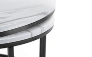 Belgravia Black Metal Nest of 2 Coffee Tables - The Oak Bed Store