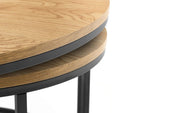 Belgravia Black Metal Nest of 2 Coffee Tables - The Oak Bed Store