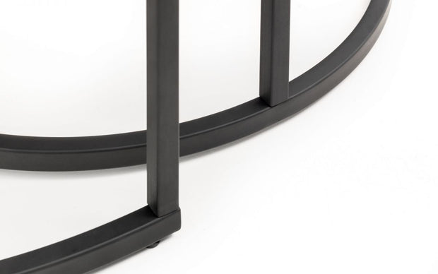 Belgravia Black Metal Nest of 2 Coffee Tables - The Oak Bed Store