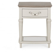 Bordeaux Grey Washed Oak & Soft Grey 1 Drawer Lamp Table - The Oak Bed Store