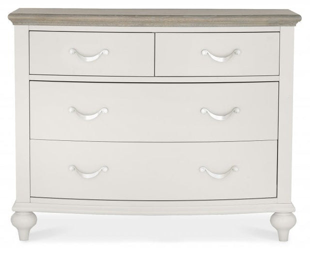 Bordeaux Grey Washed Oak & Soft Grey 2 Over 2 Drawer Chest of Drawers - The Oak Bed Store