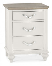 Bordeaux Grey Washed Oak & Soft Grey 3 Drawer Nightstand - The Oak Bed Store