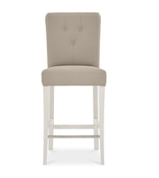 Bordeaux Soft Grey Upholstered Bar Stool - Grey Bonded Leather (Set of 2) - The Oak Bed Store