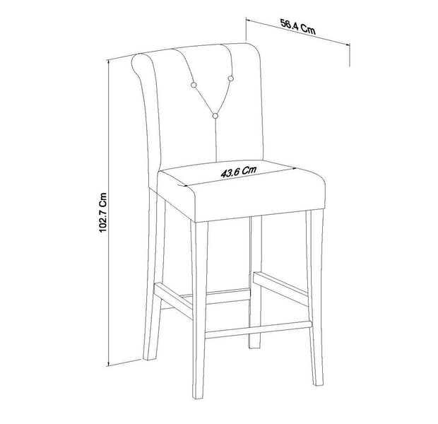 Bordeaux Soft Grey Upholstered Bar Stool - Grey Bonded Leather (Set of 2) - The Oak Bed Store