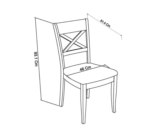 Bordeaux Soft Grey X-Back Chair (Set of 2) - The Oak Bed Store