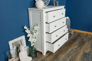 Boston Soft White 4 Drawer Chest of Drawers - The Oak Bed Store