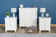 Boston Soft White 4 Drawer Chest of Drawers - The Oak Bed Store