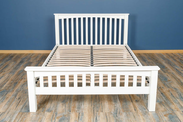 Boston Soft White Solid Wood Bed Frame - 4ft Small Double - B GRADE - The Oak Bed Store
