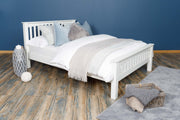 Boston Soft White Solid Wood Bed Frame - 5ft King Size - The Oak Bed Store