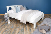 Boston Soft White Solid Wood Bed Frame - Low Foot End - 5ft King Size - The Oak Bed Store